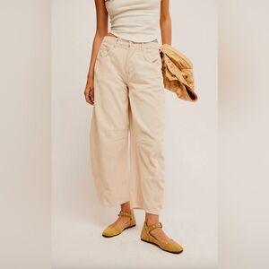 Free People Good Luck Mid-Rise Cord Barrel Jeans